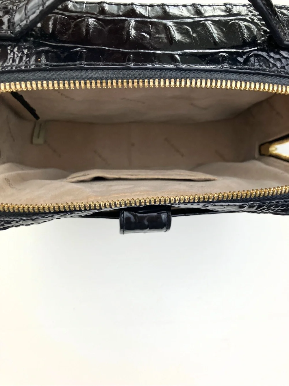 Brahmin Evie Black Melbourne Embossed Leather Crossbody Bag